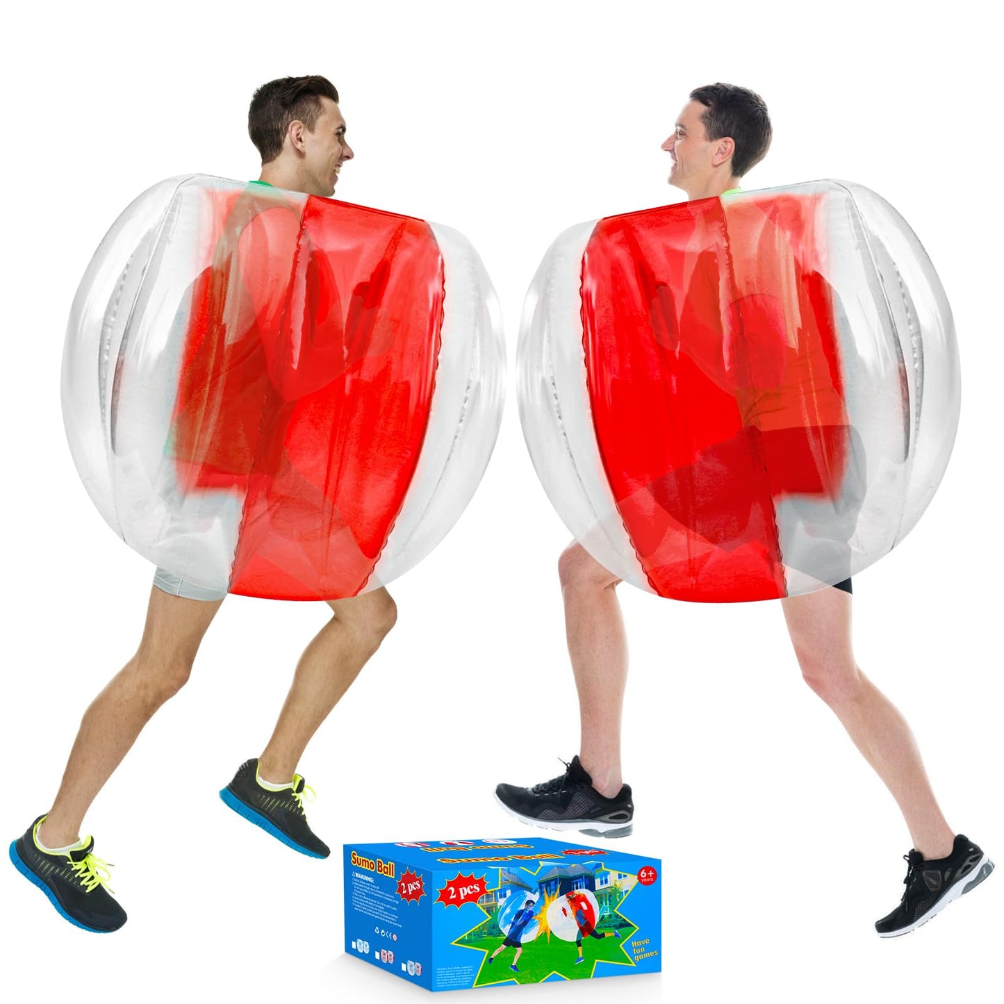 X XBEN Inflatable Bumper Balls (2-Pack) – 47-inch Giant Wearable Bubble Balls for Kids & Adults