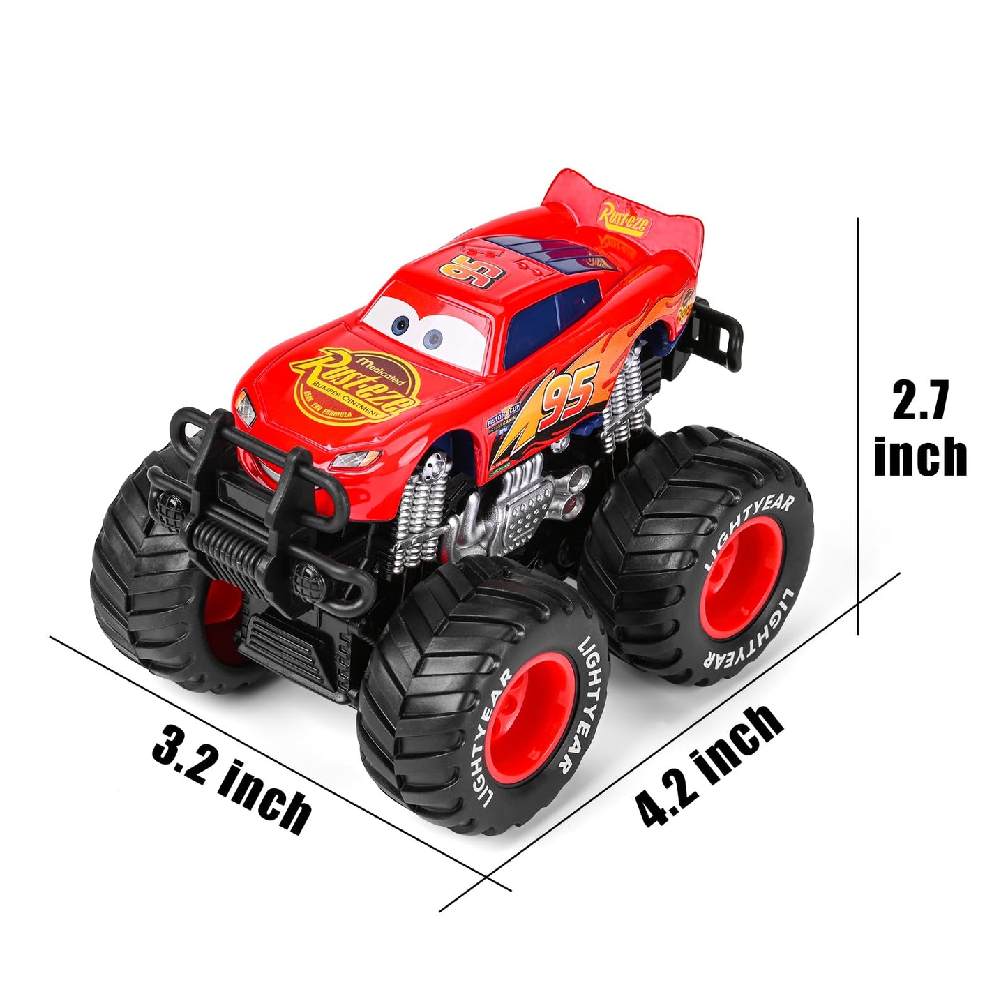 XXHUYAO 2-Pack 45 Metal Die-Cast Big Wheel Off-Road Toy Cars – Friction-Powered for Ages 3+