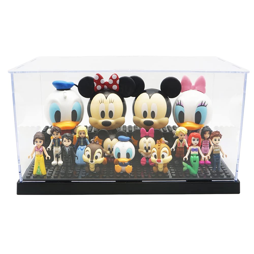 X XIN·SHI Minifigure Display Case – Black Acrylic Display Box for Lego Figures