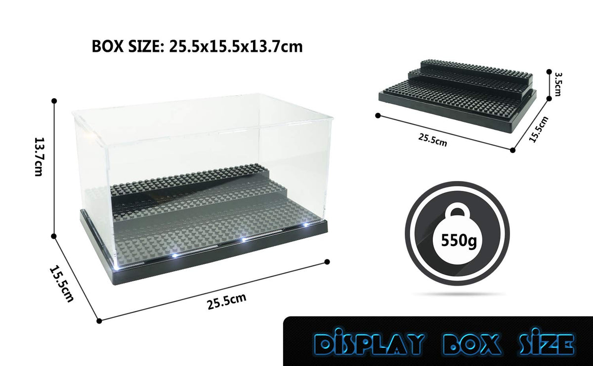 X XIN·SHI Minifigure Display Case – Black Acrylic Display Box for Lego Figures