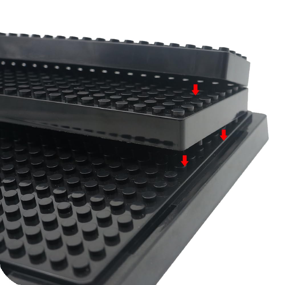 X XIN·SHI Minifigure Display Case – 2-Pack, Black Base, 3-Tier Steps for Lego Enthusiasts