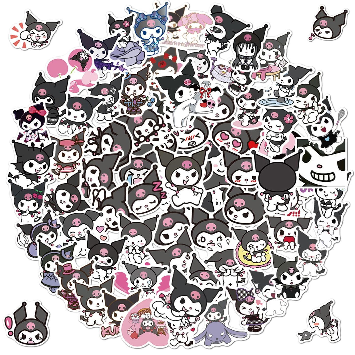 XXMML 100pcs Kuromi Stickers – Waterproof Vinyl Decals for Laptops, Water Bottles, Bikes & More