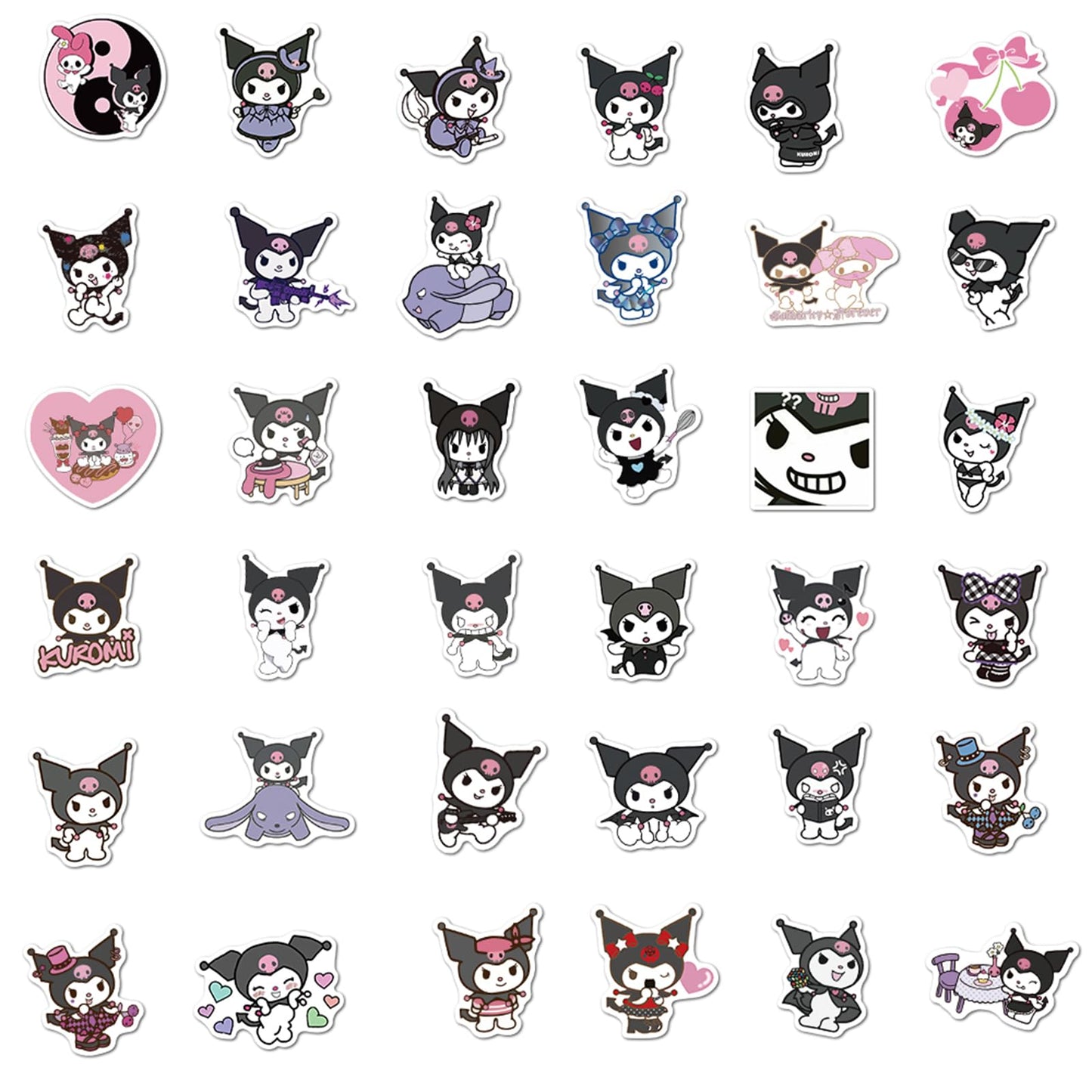 XXMML 100pcs Kuromi Stickers – Waterproof Vinyl Decals for Laptops, Water Bottles, Bikes & More