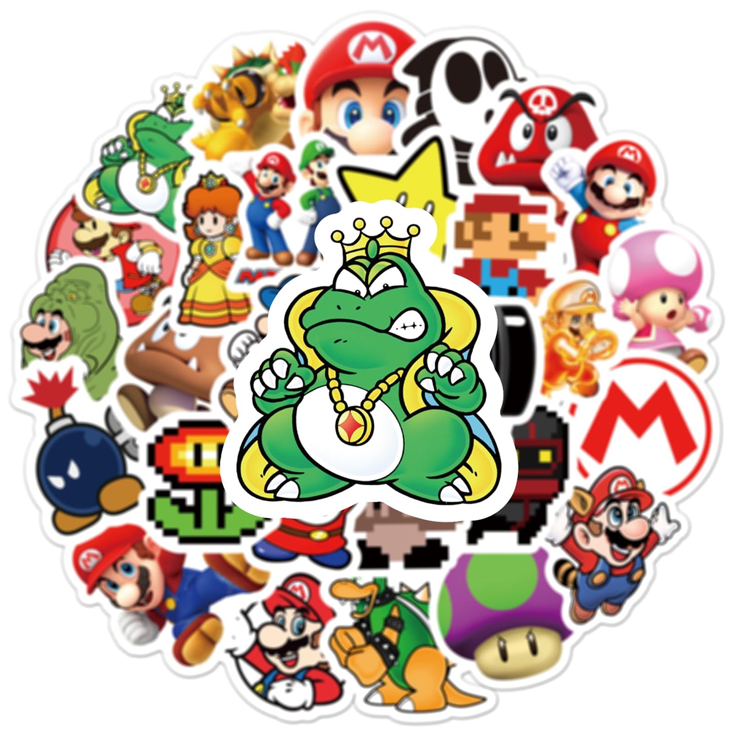 XXMML 50-Pack Mario Stickers – Waterproof Vinyl Decals for Laptops, Water Bottles, Phones, Bikes, Skates