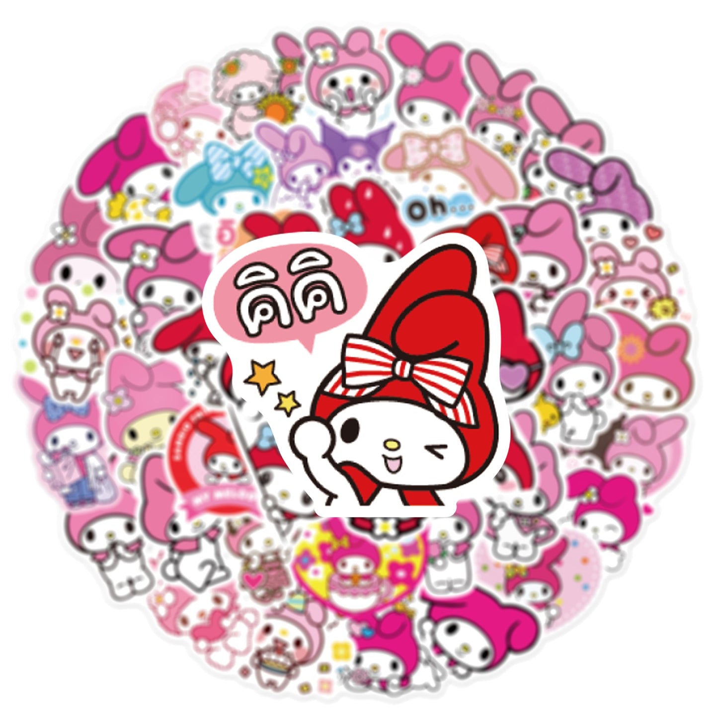 XXMML 50pcs Kawaii Mymelody Stickers – Waterproof Vinyl Decals for Laptops, Travel, Water Bottles