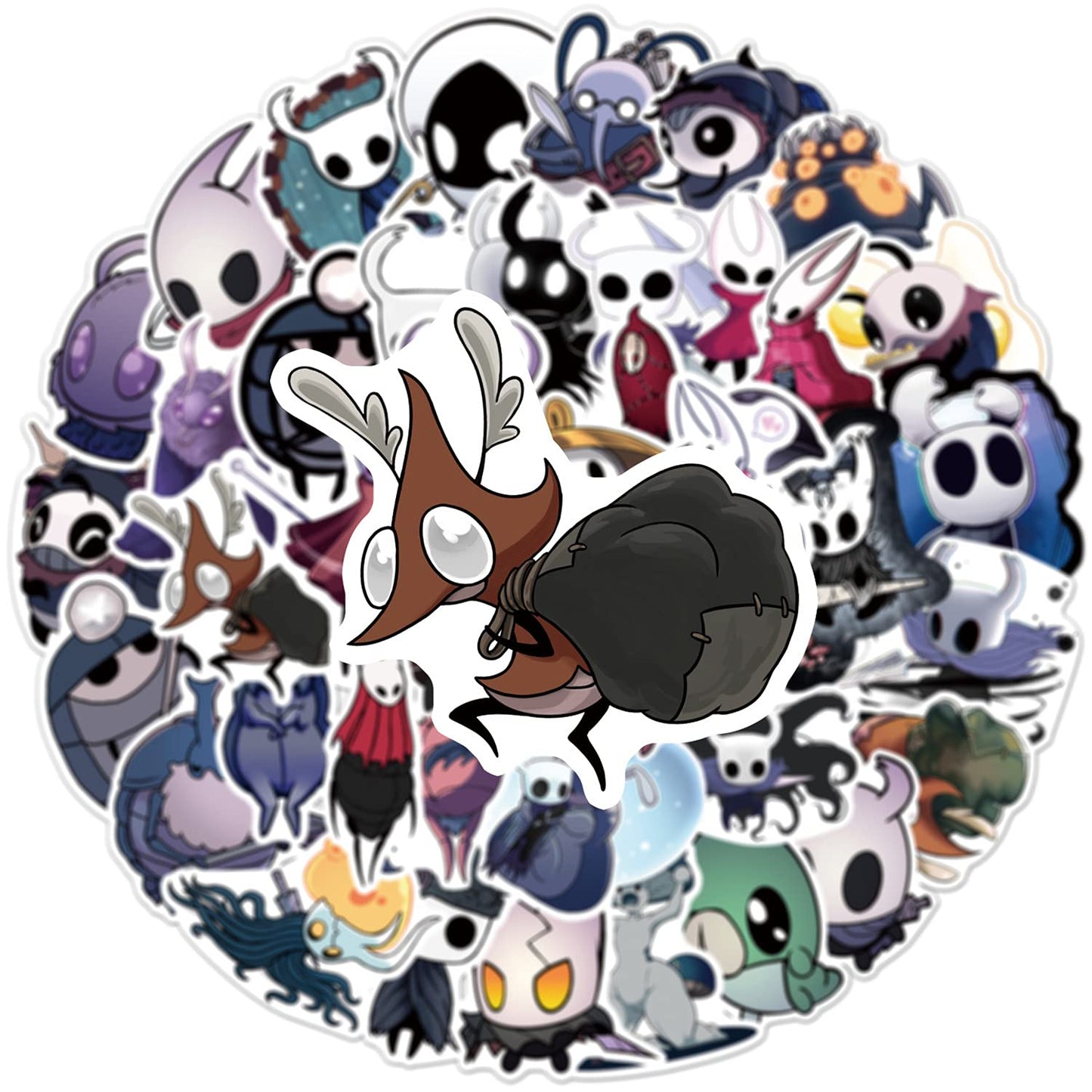 XXMML 50pcs Hollow Knight Stickers – Waterproof Vinyl Decals for Laptop, Helmet, Bike & More
