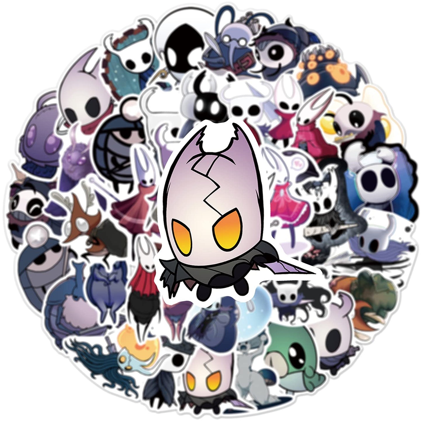 XXMML 50pcs Hollow Knight Stickers – Waterproof Vinyl Decals for Laptop, Helmet, Bike & More