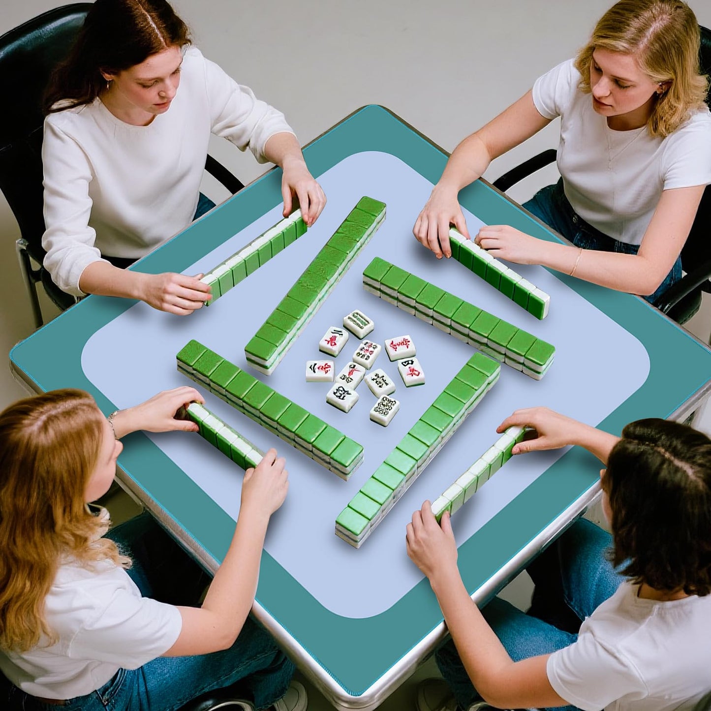 XXSTAR 32.5-Inch Mahjong Mat — Non-Slip, Noise-Reducing Table Surface with Drawstring Bag