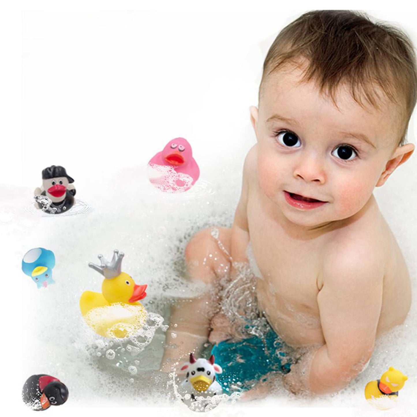 XY-WQ 100-Pack Rubber Duck for Jeeps Ducking – 2.3-Inch Bulk Floater Bath Toys, 50 Varieties