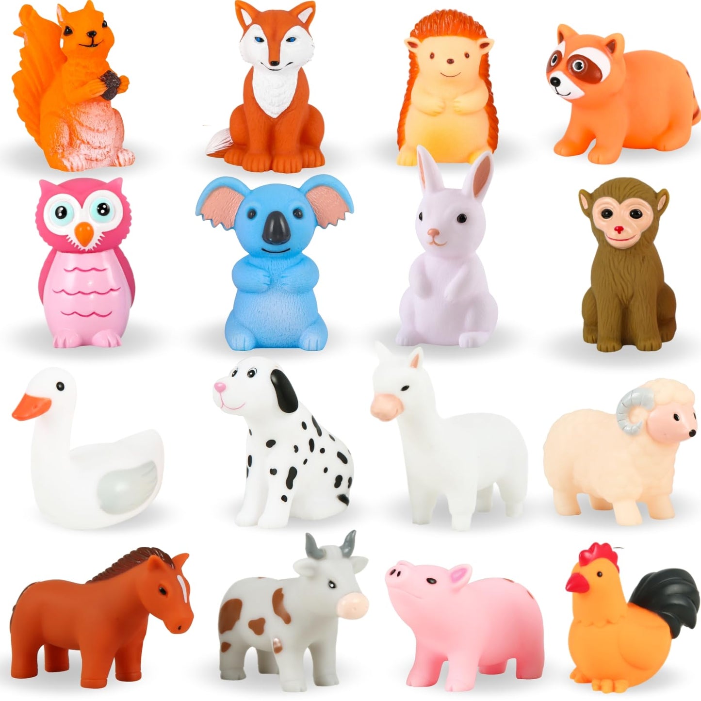 XY-WQ Bath Toys No Hole Animal C2 – 16-Piece Safe PVC Bathtub Toys