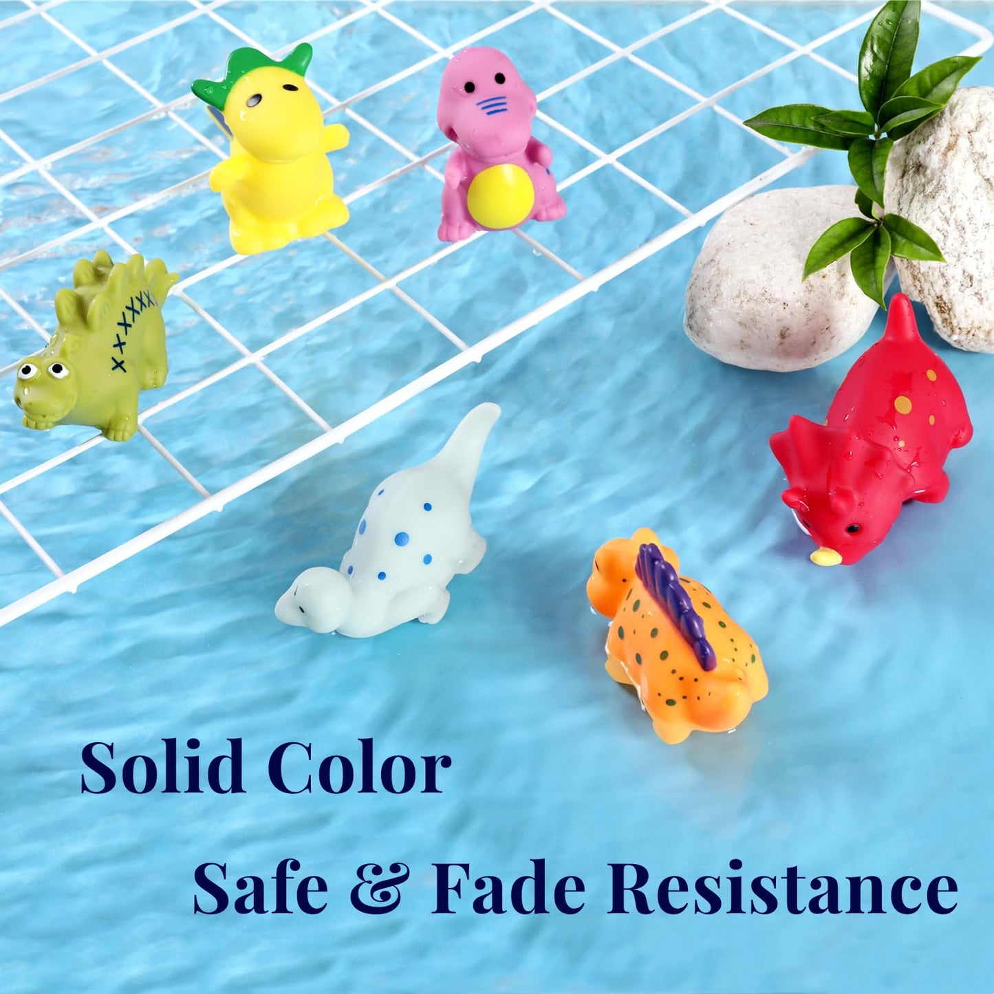 XY-WQ No-Hole Bath Toys: 6 Dinosaur Set with Mesh Bag for Infants 6-12 Months & Toddlers 1-3