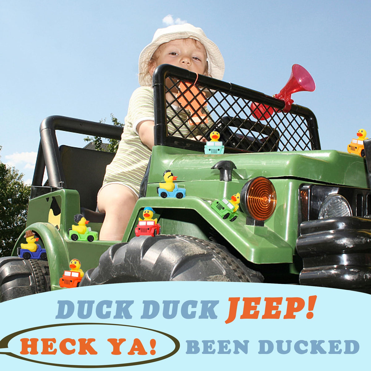 XY-WQ 24 Pack Jeep Rubber Ducks - 3-Inch Bulk Floater Ducks for Kids - Vehicle Shaped - Baby Bath Toy Assortment - Party Favors, Birthdays, Bath Time & More (8 Varieties)