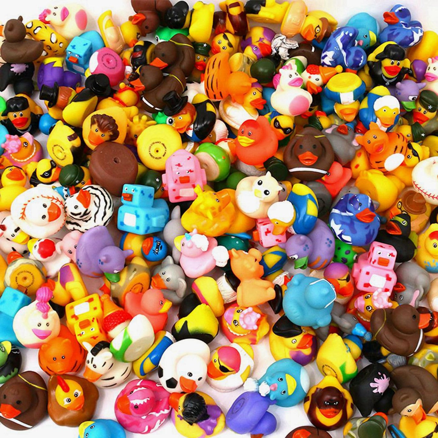 XY-WQ Rubber Duck 100-Pack – 2.3-Inch Bath Toy Set (50 Varieties)