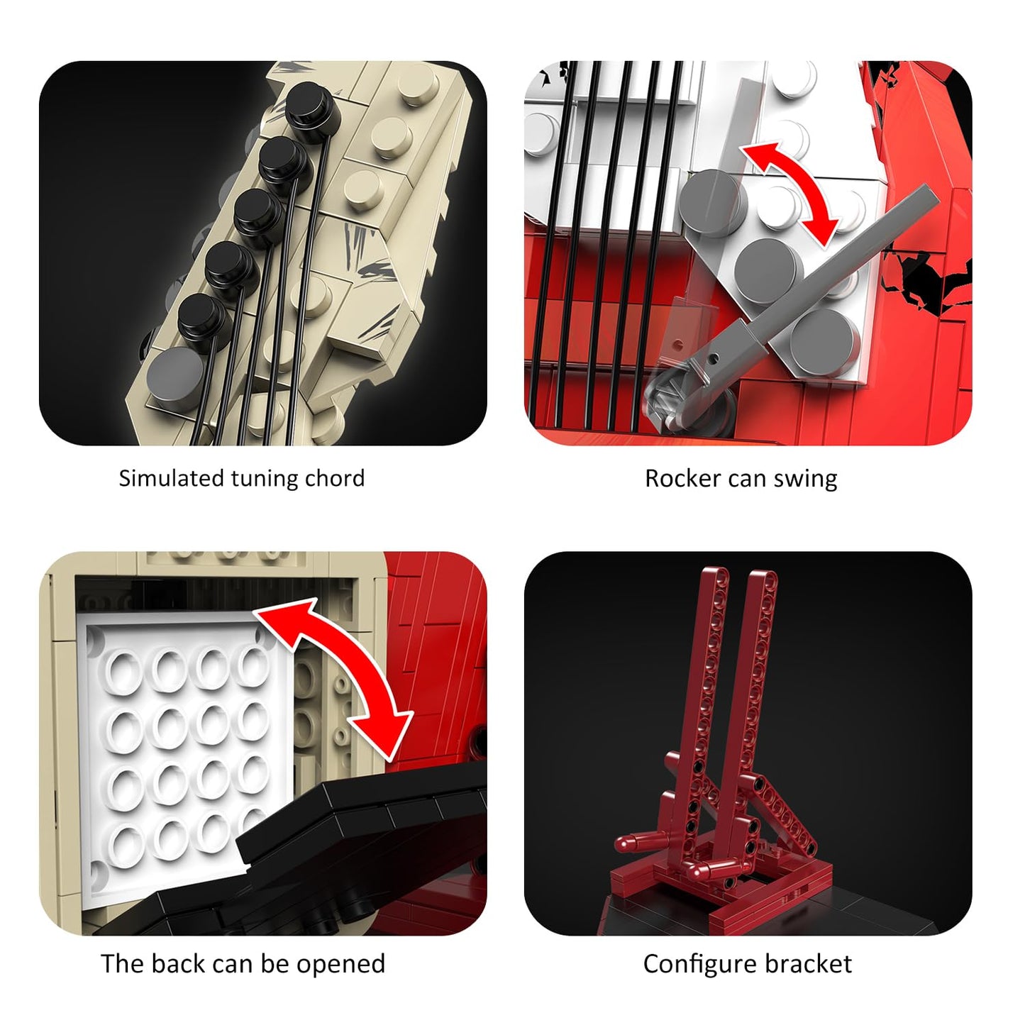 XYDongtong Guitar Music Interactive Building Set – DIY Guitar Model Toy with Bluetooth Reverb