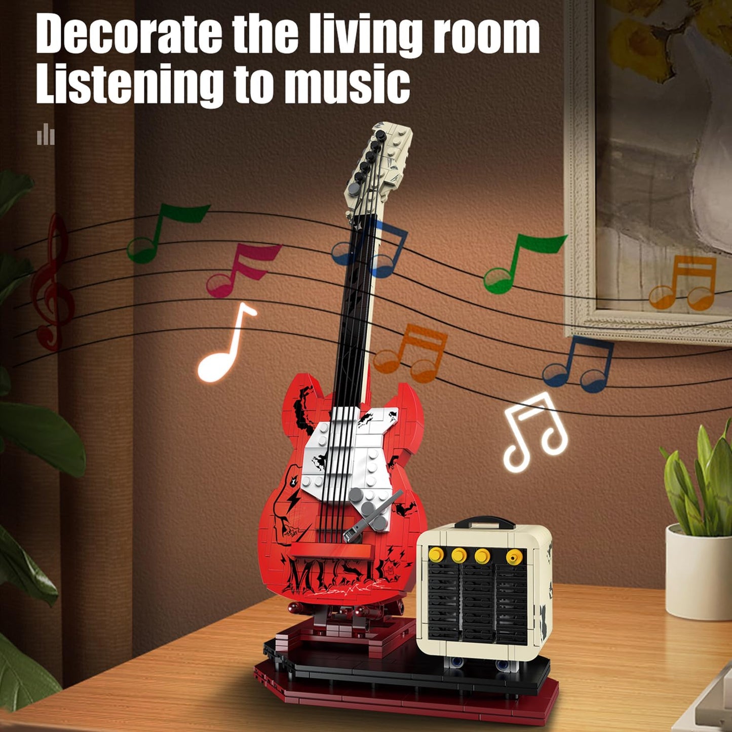 XYDongtong Guitar Music Interactive Building Set – DIY Guitar Model Toy with Bluetooth Reverb