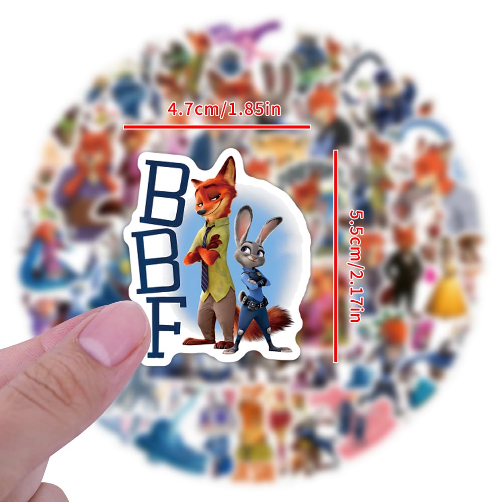 XYLL 50Pcs Zootopia Sticker Pack — Waterproof Vinyl Decals for Laptop, Bottle, Notebook