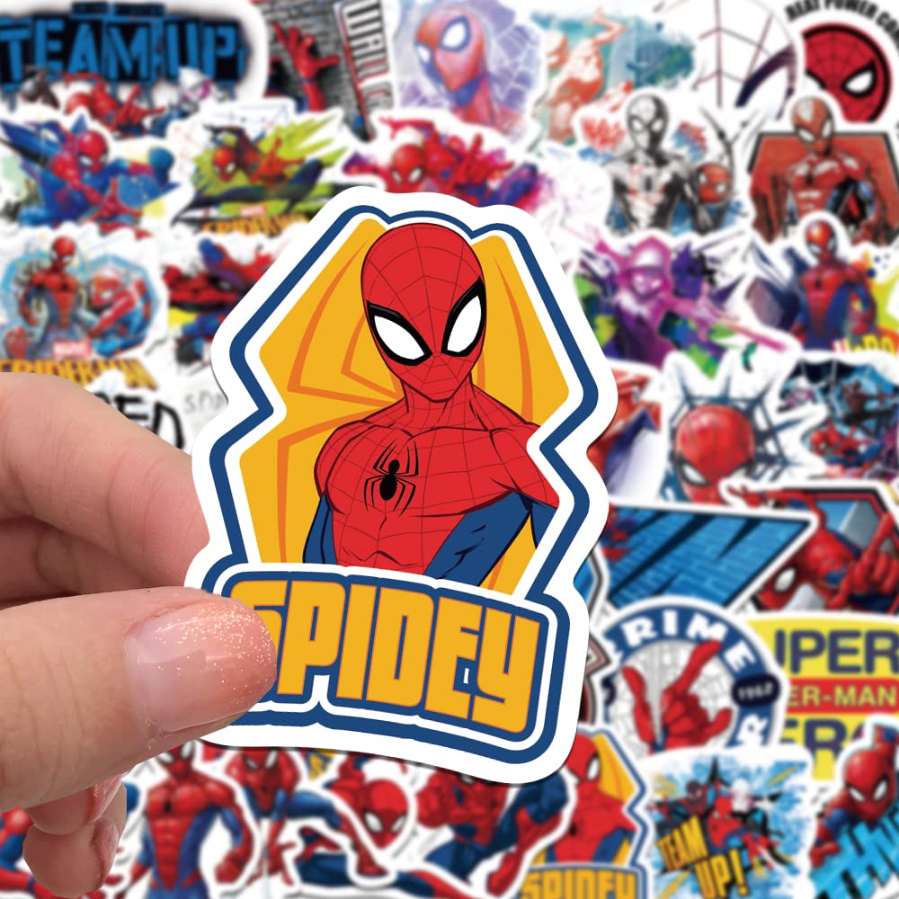 XYLL 50Pcs Spiderman Sticker Pack – Waterproof Vinyl Decals for Laptop, Bottle & More