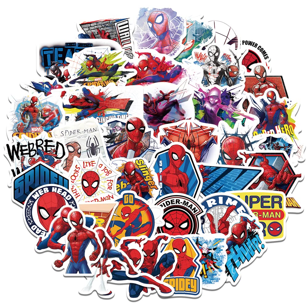 XYLL 50Pcs Spiderman Sticker Pack – Waterproof Vinyl Decals for Laptop, Bottle & More