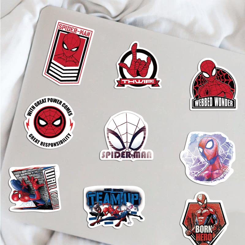 XYLL 50Pcs Spiderman Sticker Pack – Waterproof Vinyl Decals for Laptop, Bottle & More
