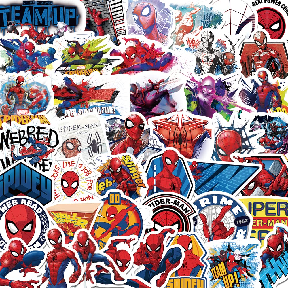XYLL 50Pcs Spiderman Sticker Pack – Waterproof Vinyl Decals for Laptop, Bottle & More