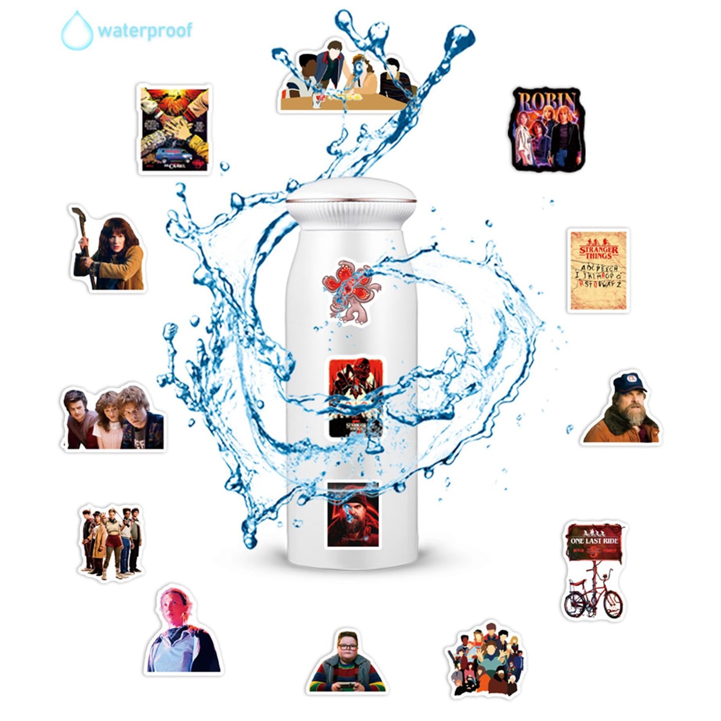XYLL Stranger Season 5 50-Piece Sticker Pack – Waterproof Vinyl Decals for Laptops, Water Bottles, and More