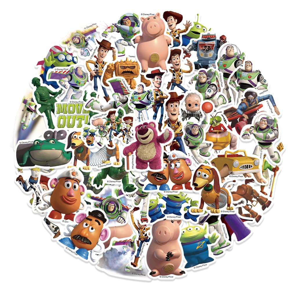 XYLL 50Pcs Toy Story Sticker Pack – Waterproof Vinyl Decals for Laptops & Water Bottles