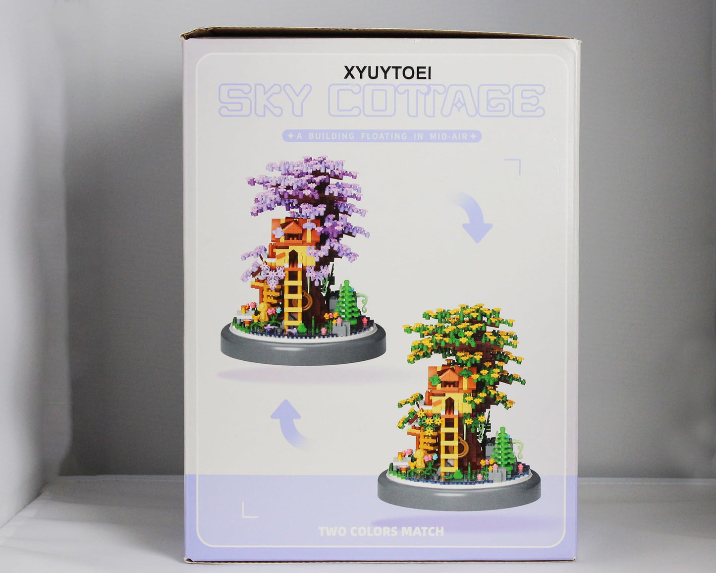 XYUYTOEI Cherry Blossom Bonsai Tree House DIY Kit — 2680 Micro Bricks + LED Lights
