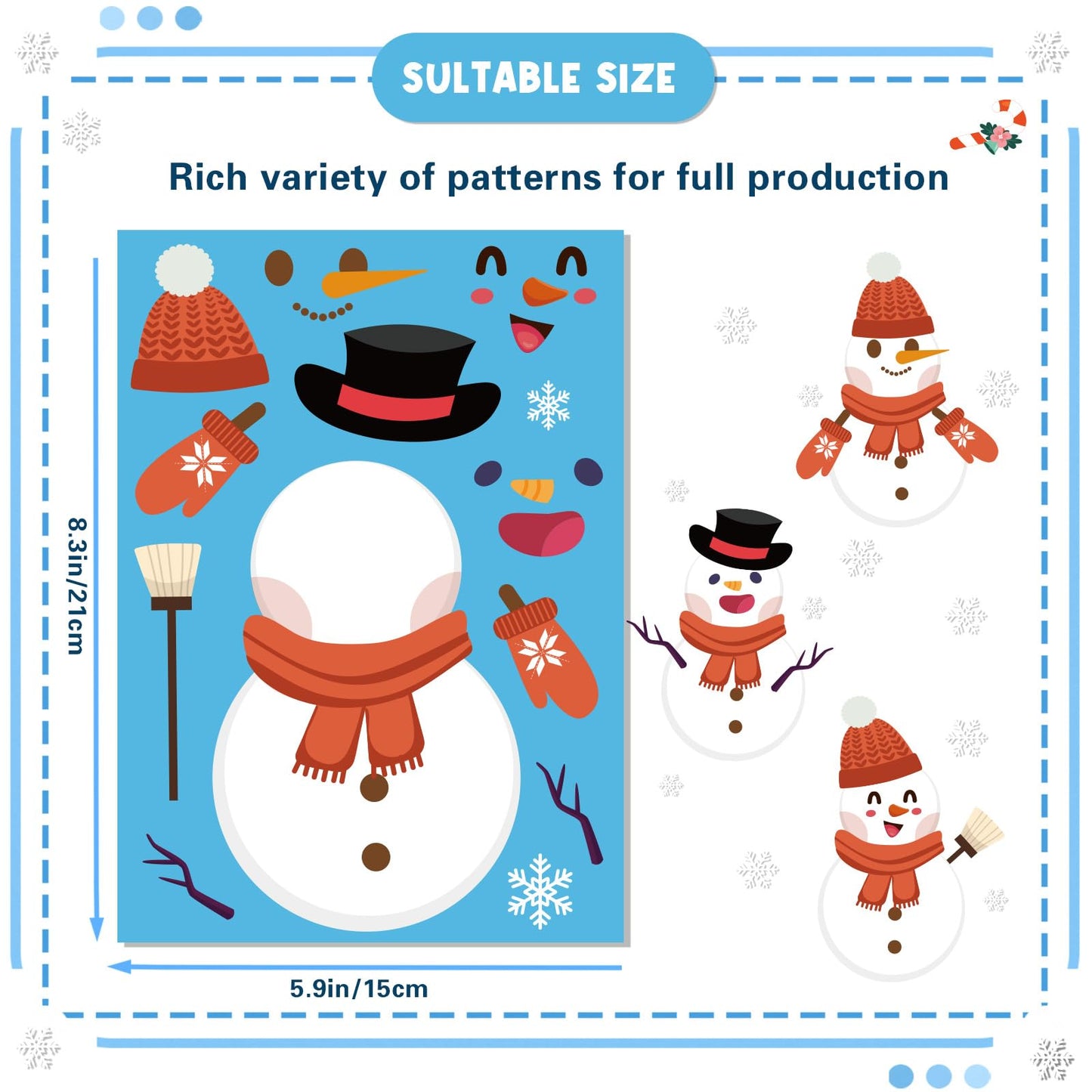 XZENTIRA 32 Winter Sticker Sheets for Kids – DIY Decor & Party Favors