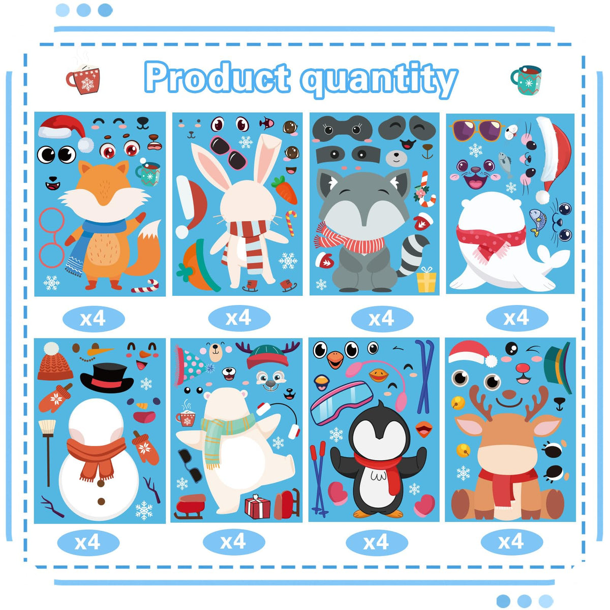 XZENTIRA 32 Winter Sticker Sheets for Kids – DIY Decor & Party Favors