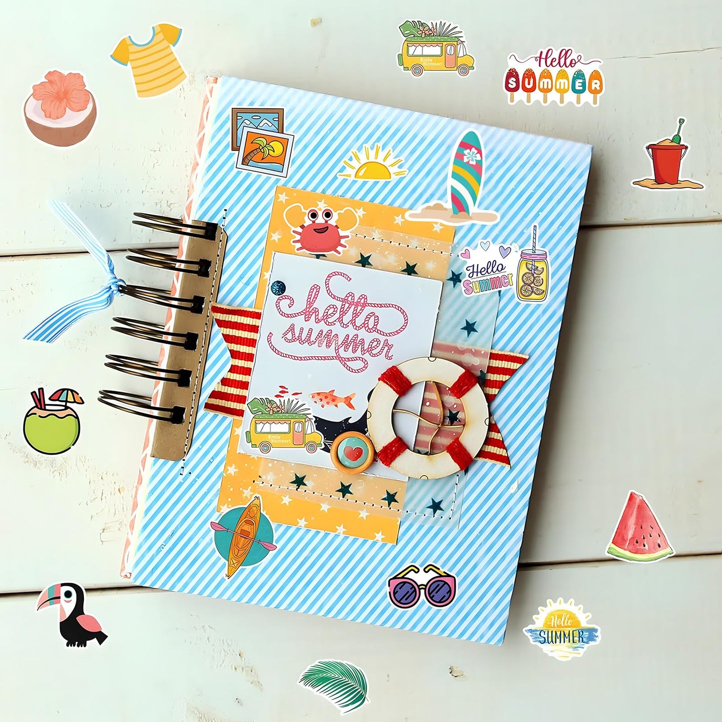 XZENTIRA 100 PCS Summer Stickers for Kids – Waterproof Beach Vinyl for Laptops & Bottles