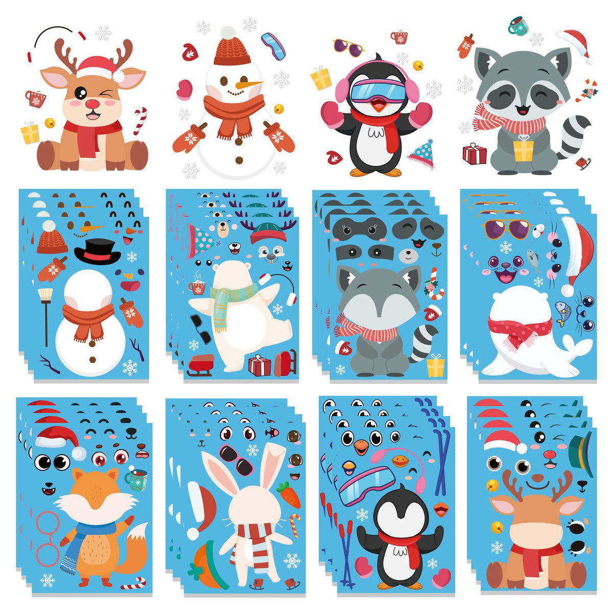 XZENTIRA 32 Winter Sticker Sheets for Kids – DIY Decor & Party Favors