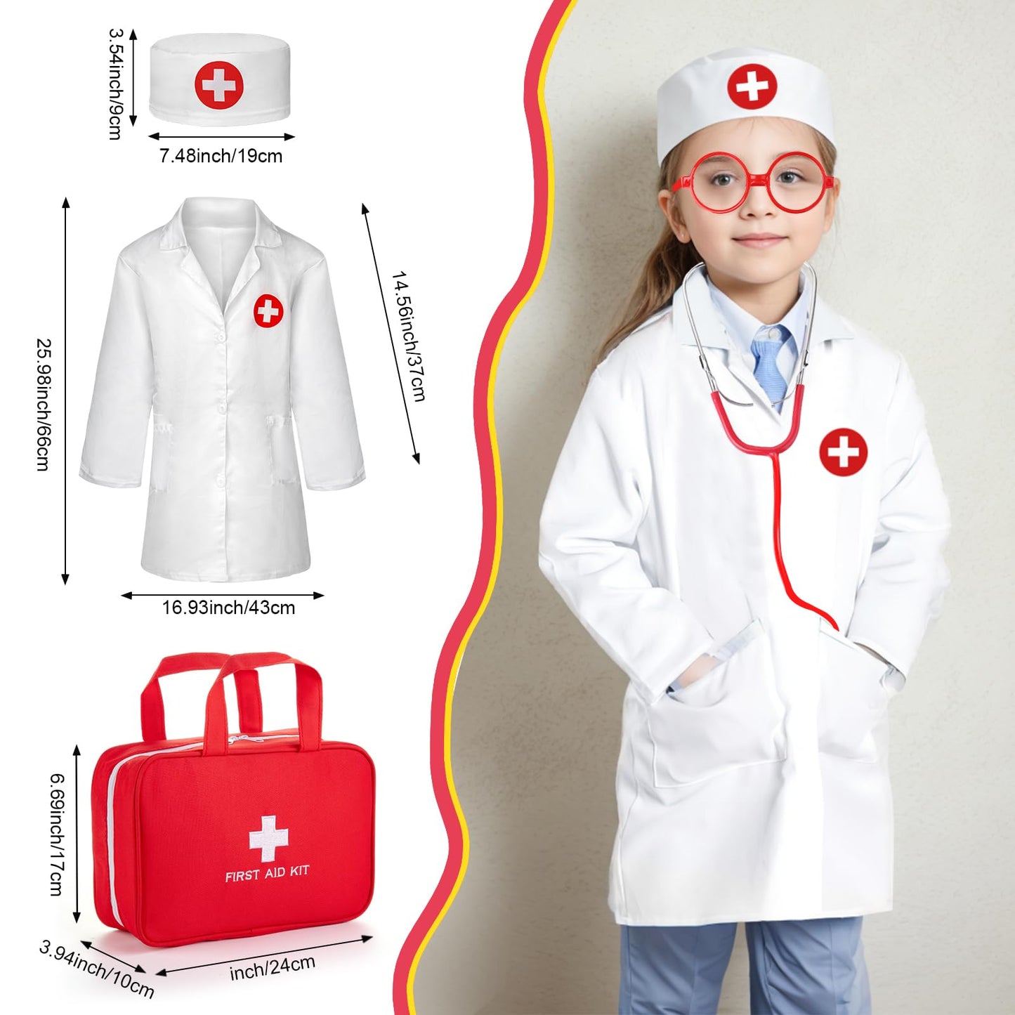 XZZO Doctor Kit for Kids — 36-Piece Pretend Playset with Stethoscope & Bag