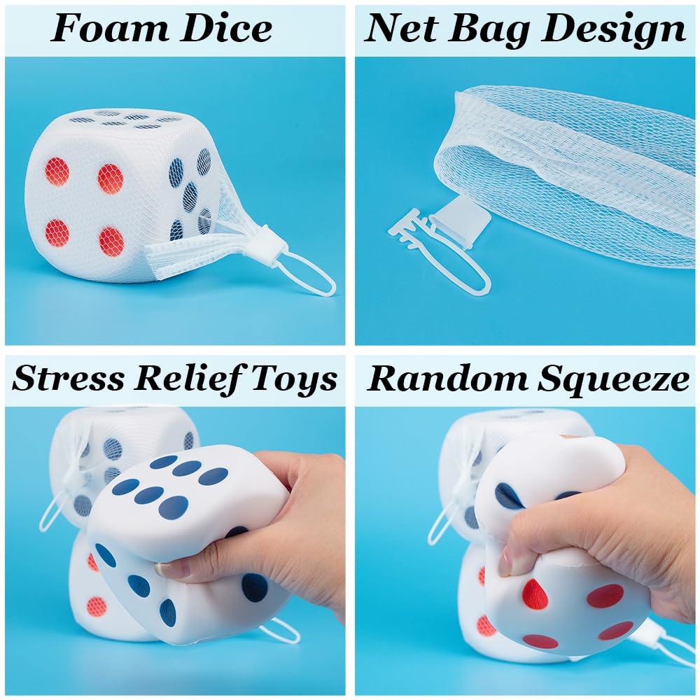 Yaafency Large Dice Stress Ball – 3.14-Inch Foam Dice Toy for Kids | Fun & Educational