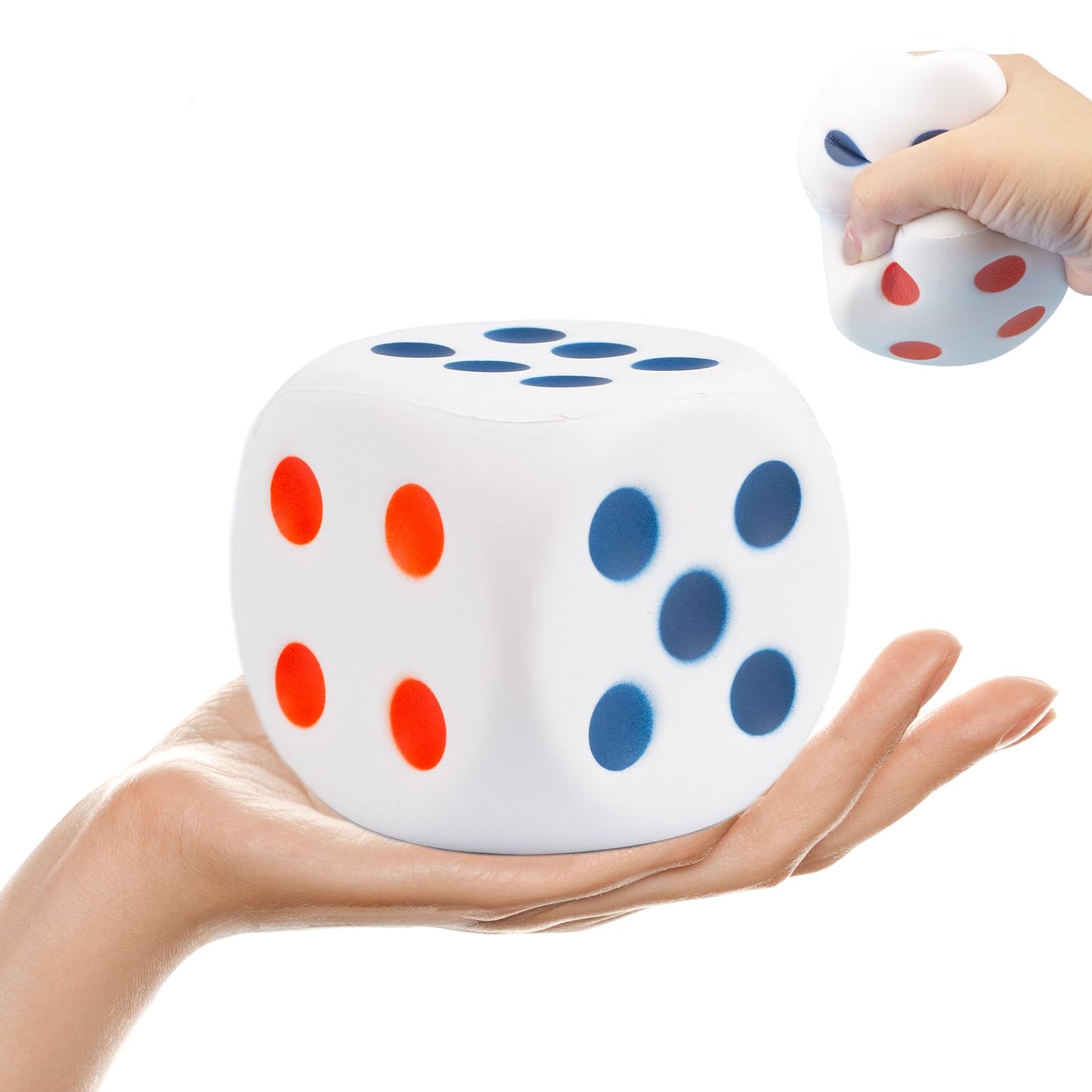 Yaafency Large Dice Stress Ball – 3.14-Inch Foam Dice Toy for Kids | Fun & Educational