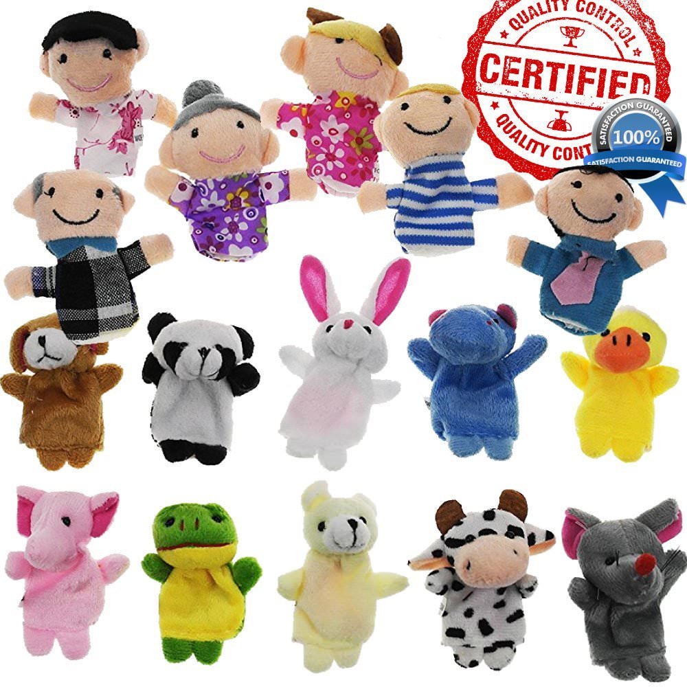 Yabber Finger Puppet Set — The Original Storytime Learning Aid (16 Pack)