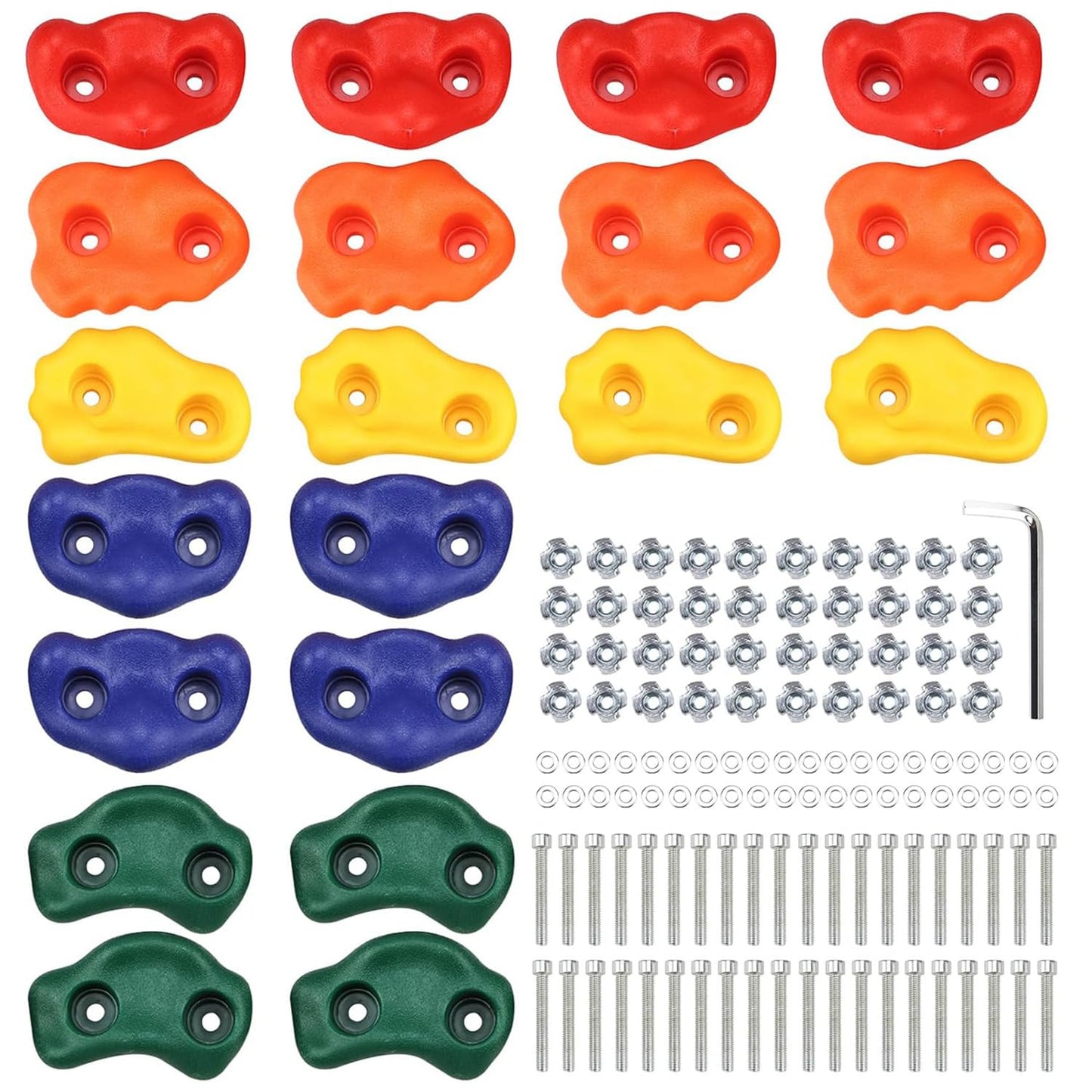 Yaegoo 20-Piece Climbing Holds for Kids - Indoor & Outdoor Rock Wall Kit