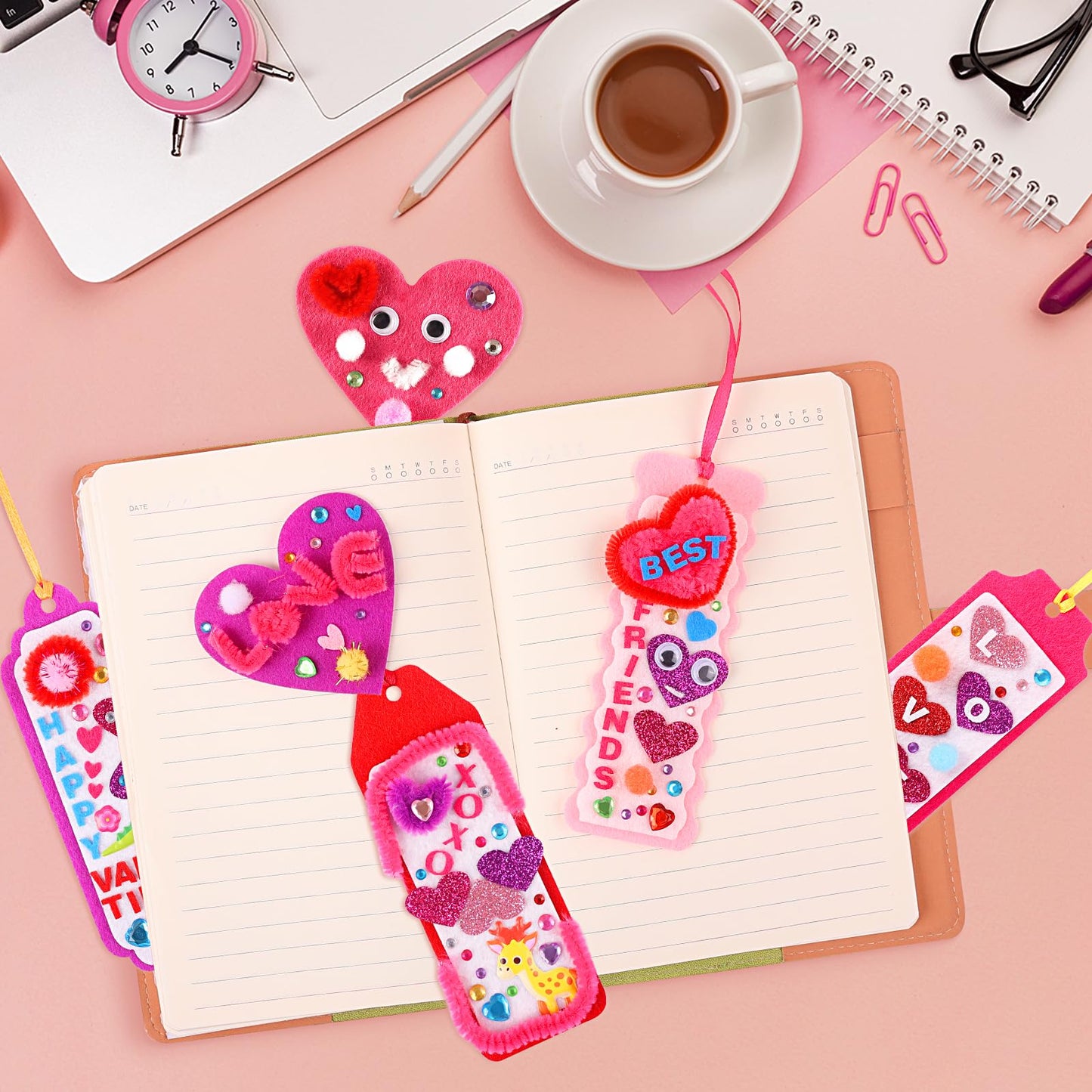 Valentine's Day Gifts for Kids – 401 PCS Craft Kit with DIY Bookmarks & Hearts | yafeite
