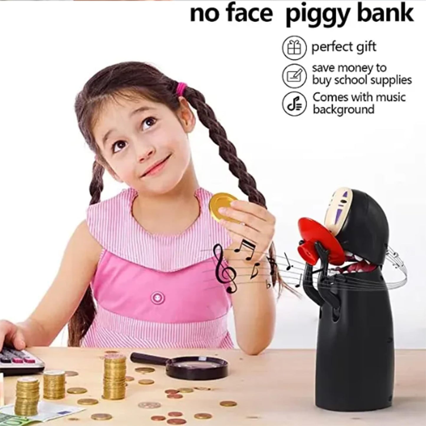 YAFXAIG No-Face Piggy Bank — Automatic Coin-Eating Music Bank | Gift for Kids & Adults