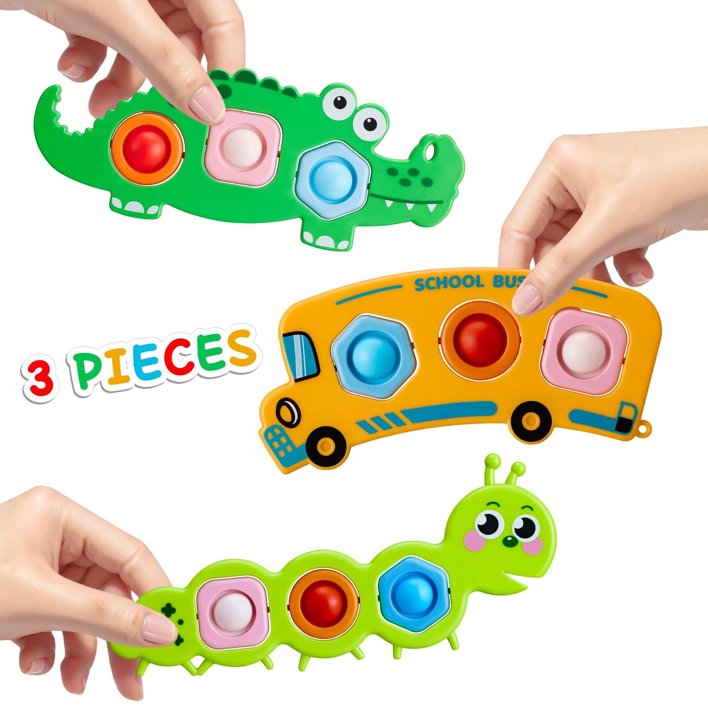 Yagnie Fidget Push Pop Bubble Popper – Sensory Travel Toy (6+ Months)