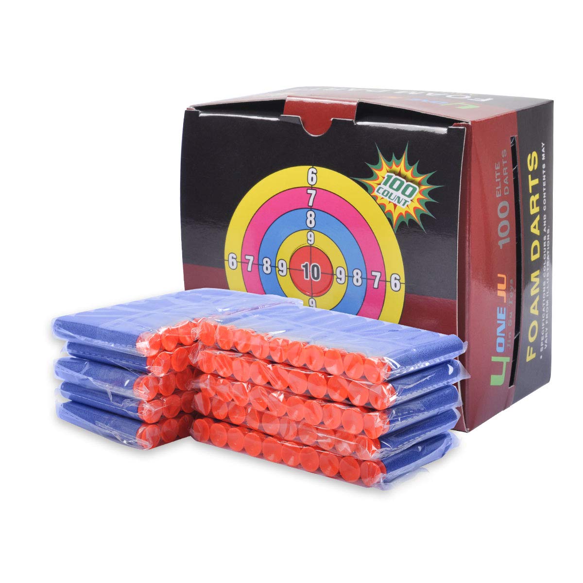 YagoDago Refill Darts – Universal Suction Foam Bullets for Nerf N-Strike Elite Blasters (100-Dart Pack)