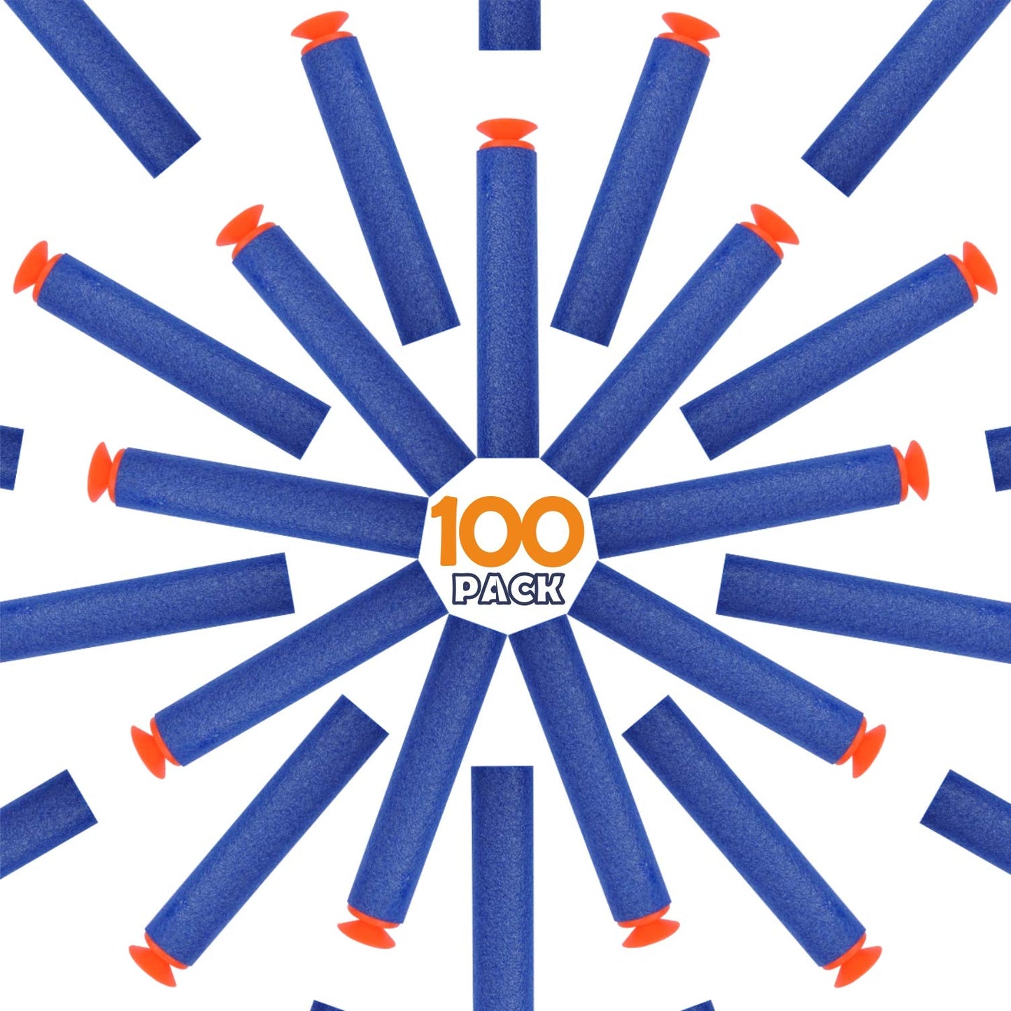 YagoDago Refill Darts – Universal Suction Foam Bullets for Nerf N-Strike Elite Blasters (100-Dart Pack)