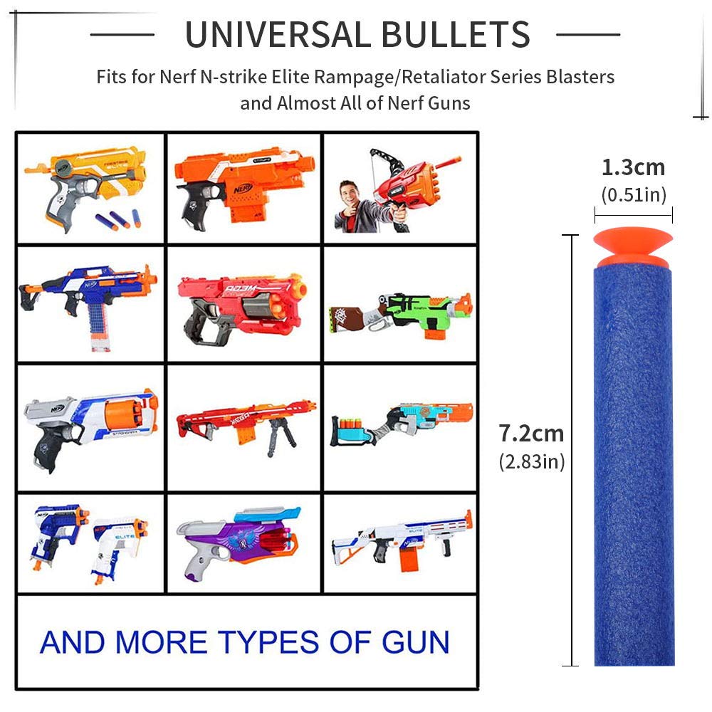 YagoDago Refill Darts – Universal Suction Foam Bullets for Nerf N-Strike Elite Blasters (100-Dart Pack)