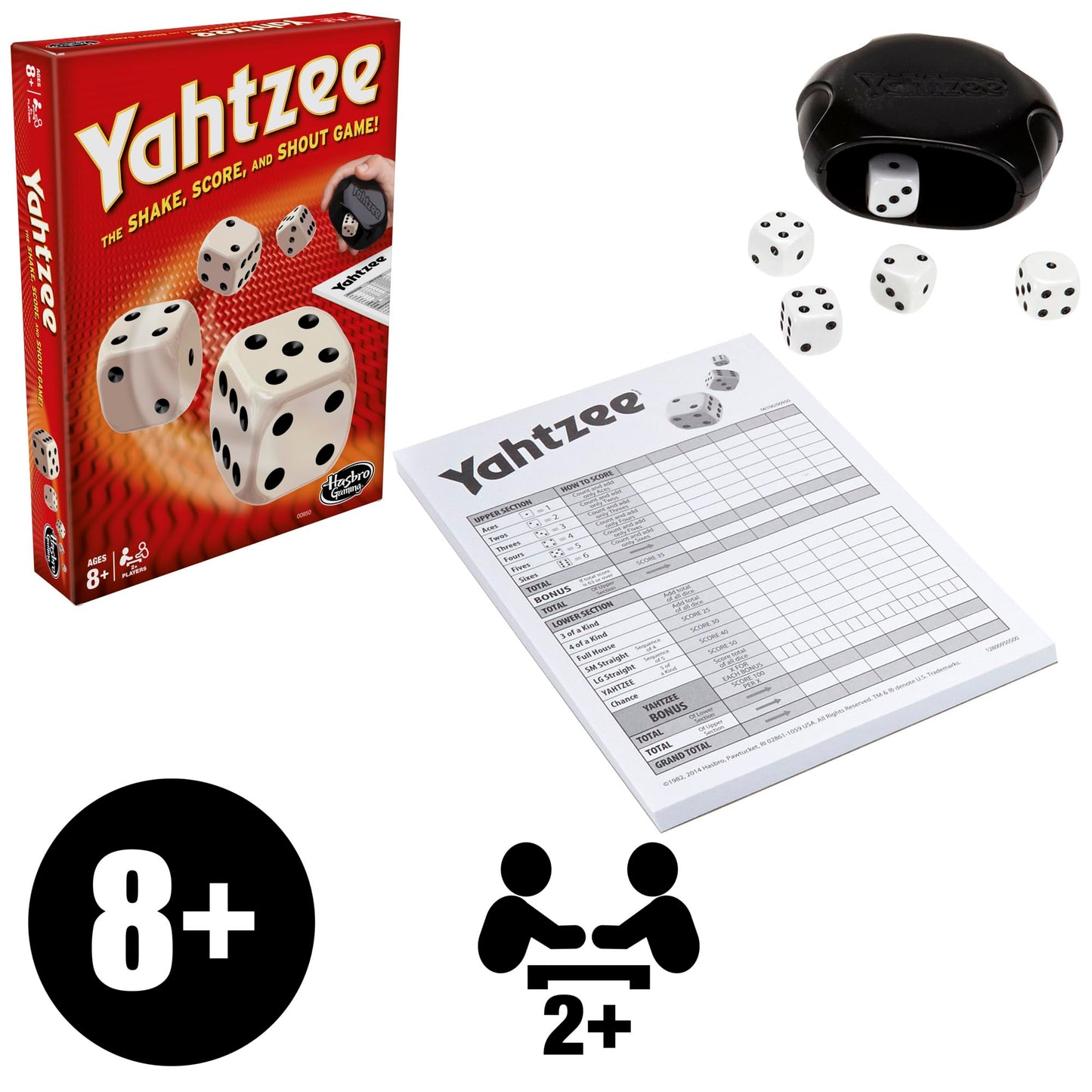 Yahtzee Game by Hasbro Gaming — Fast-Paced Dice Strategy for 2+ Players, Ages 8+