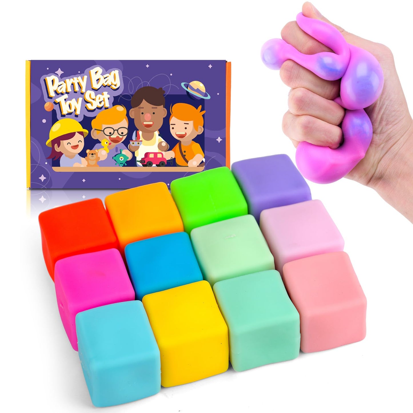 YAKHAN 12PCS Color-Changing Stress Cube – Soft, Slow-Rebound Cubes for Home, Office, Classroom