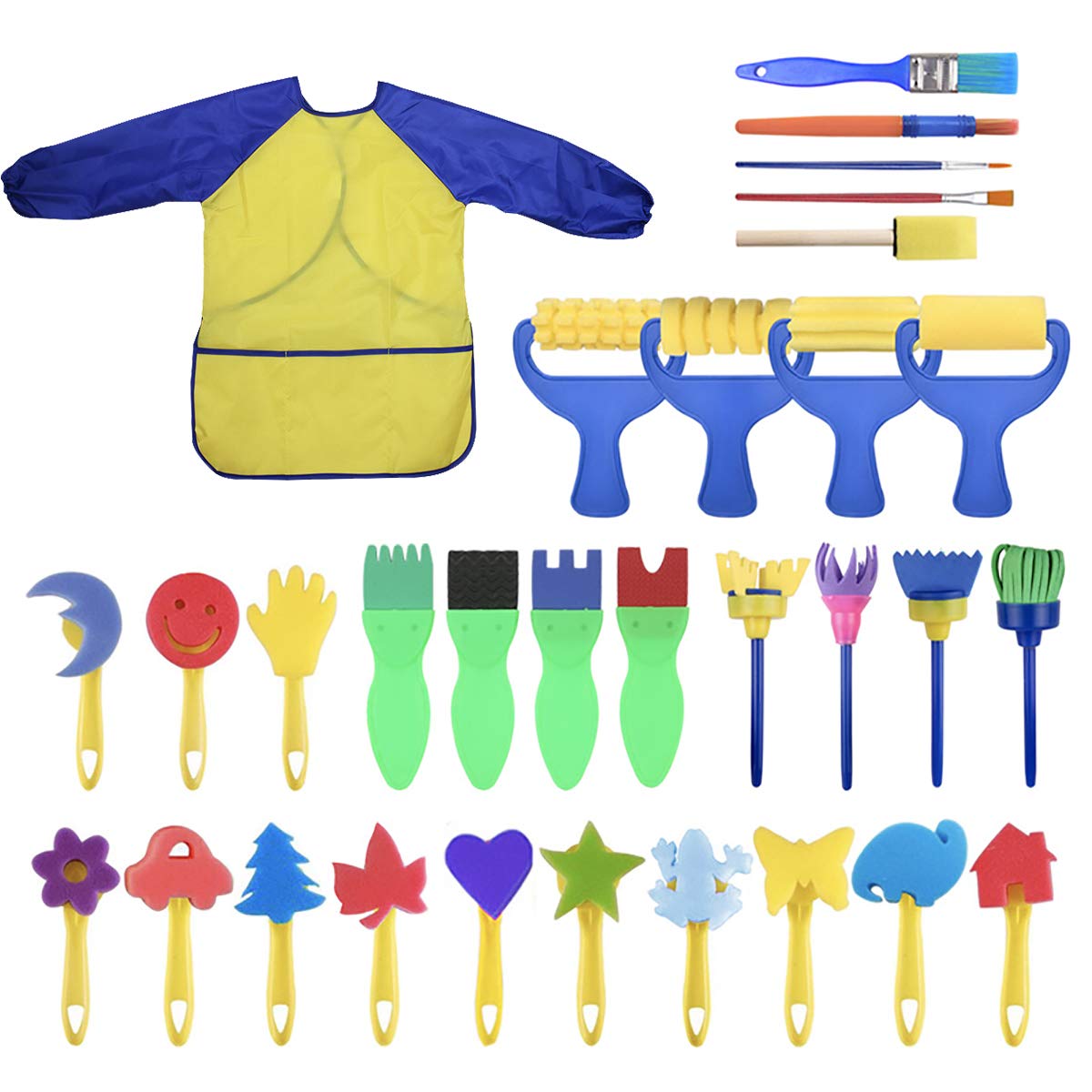 YallFairy Washable Paint Brushes Set for Toddlers | Safe, Non-Toxic Kids Art Supplies
