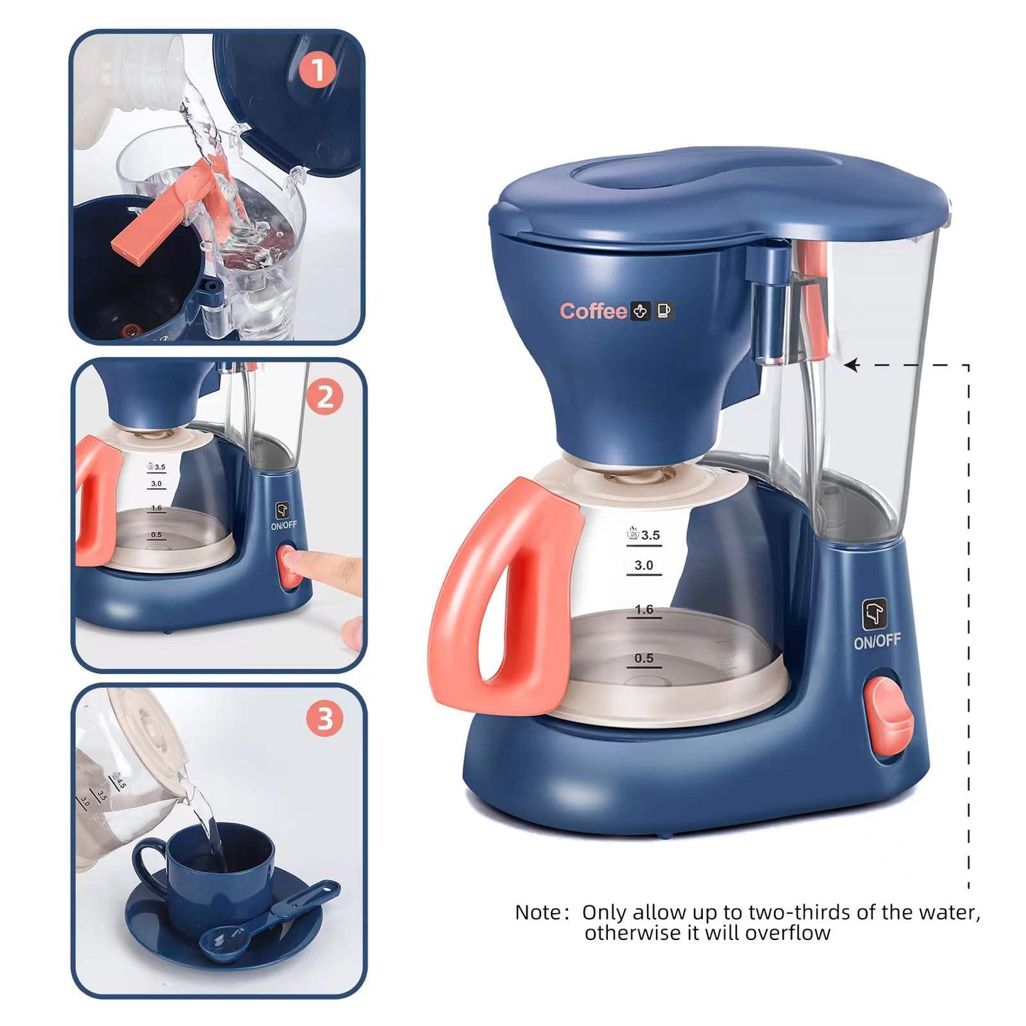 Yalujumb Pretend Play Kitchen Appliances Toy Set — Coffee Maker, Blender, Mixer & Toaster