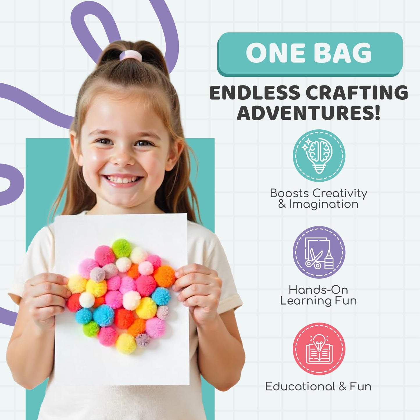 Yameer Arts & Crafts Supplies for Kids – All-in-One DIY Art Kit with 1500+ Pieces