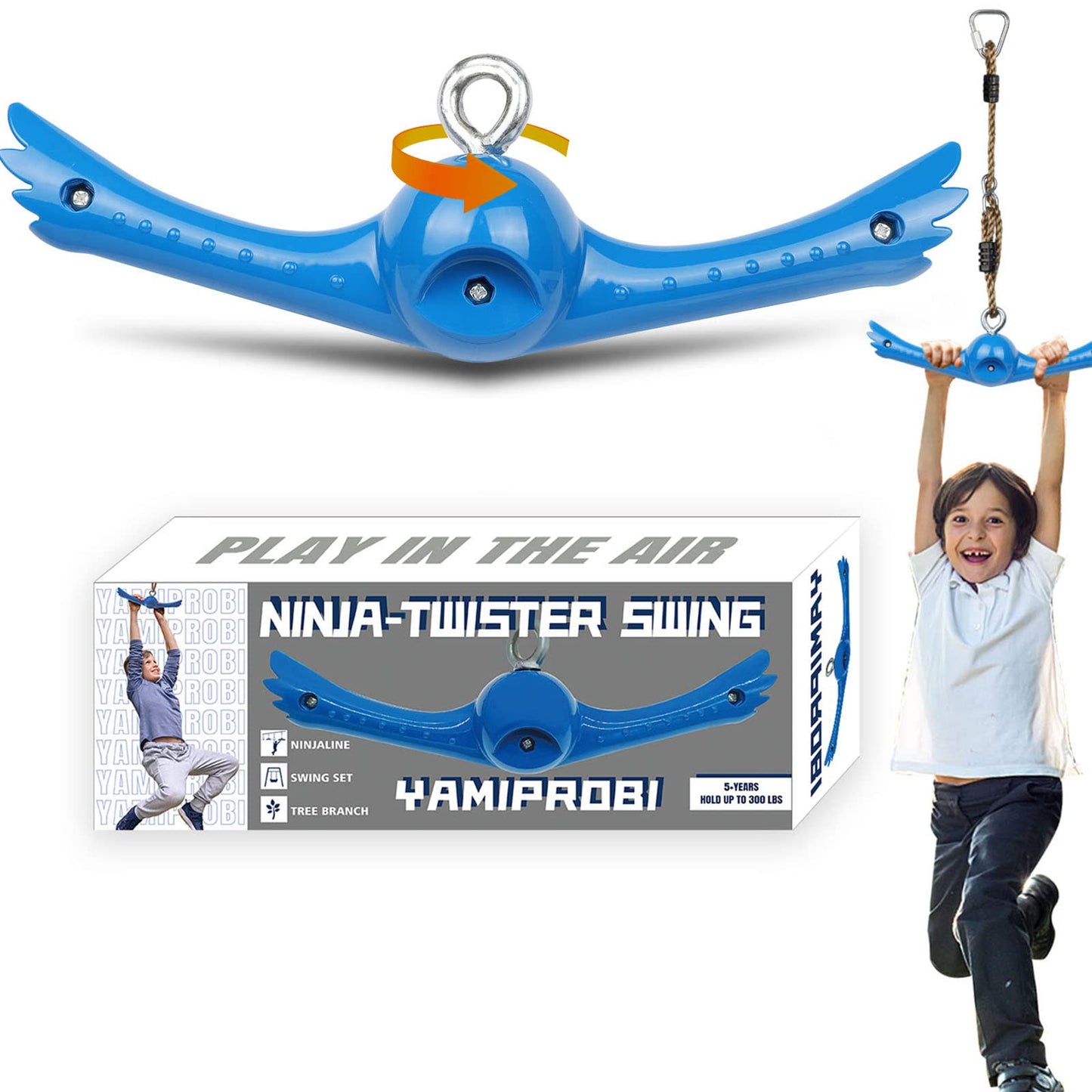 YAMIPROBI Ninja-Twister Swing Spins Set — 360° Handle Twist-Spin Toy for Playground & Backyard