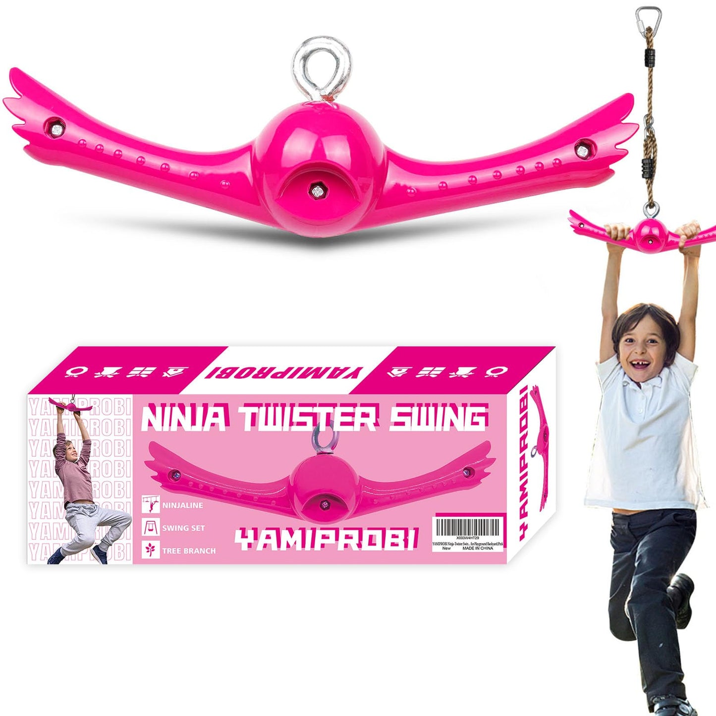 YAMIPROBI Ninja-Twister Swing Spins Set – 360° Handle Twist-Spin Ninja Attachments