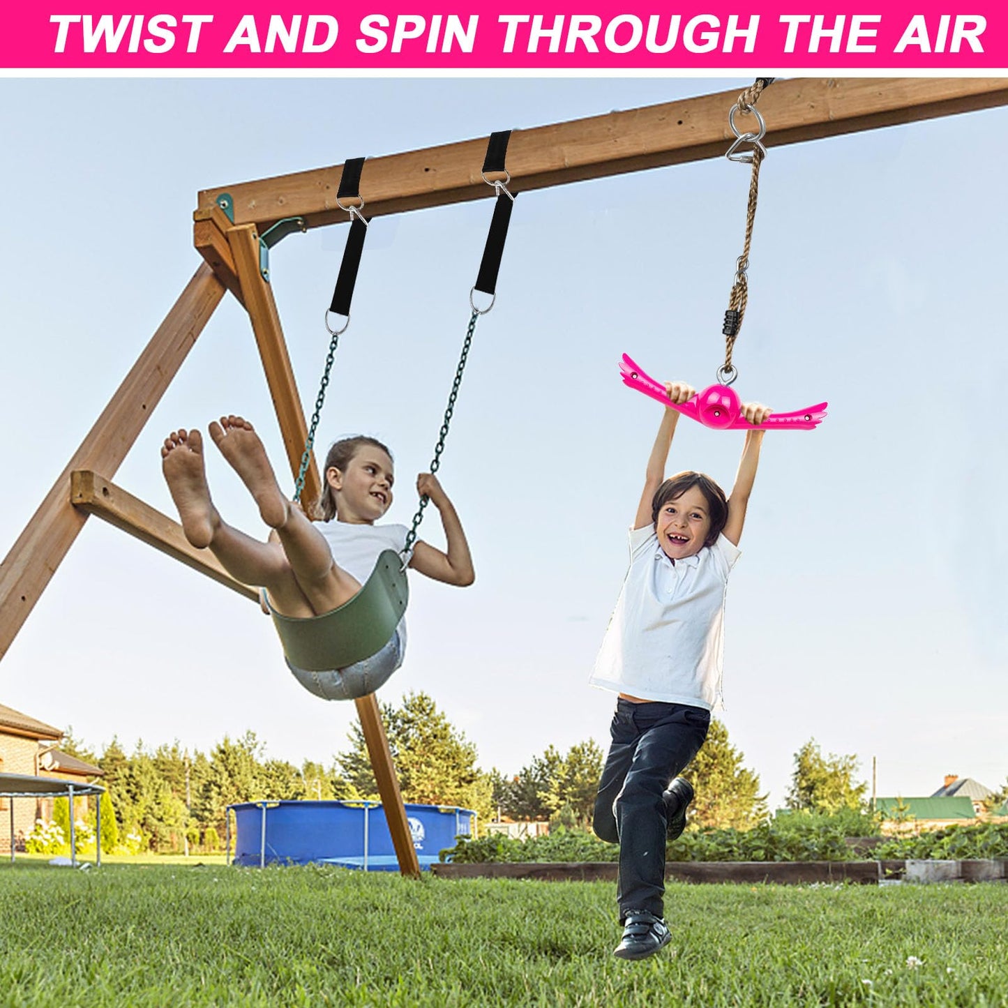 YAMIPROBI Ninja-Twister Swing Spins Set – 360° Handle Twist-Spin Ninja Attachments